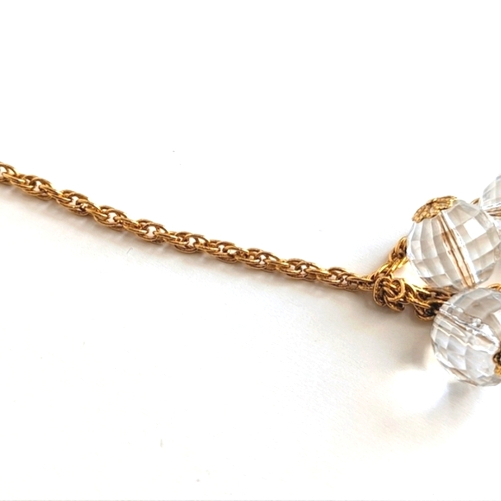Kate Spade Chunky Statement Necklace Clear Faceted Globe Pendants Three Tiers - Picture 6 of 10